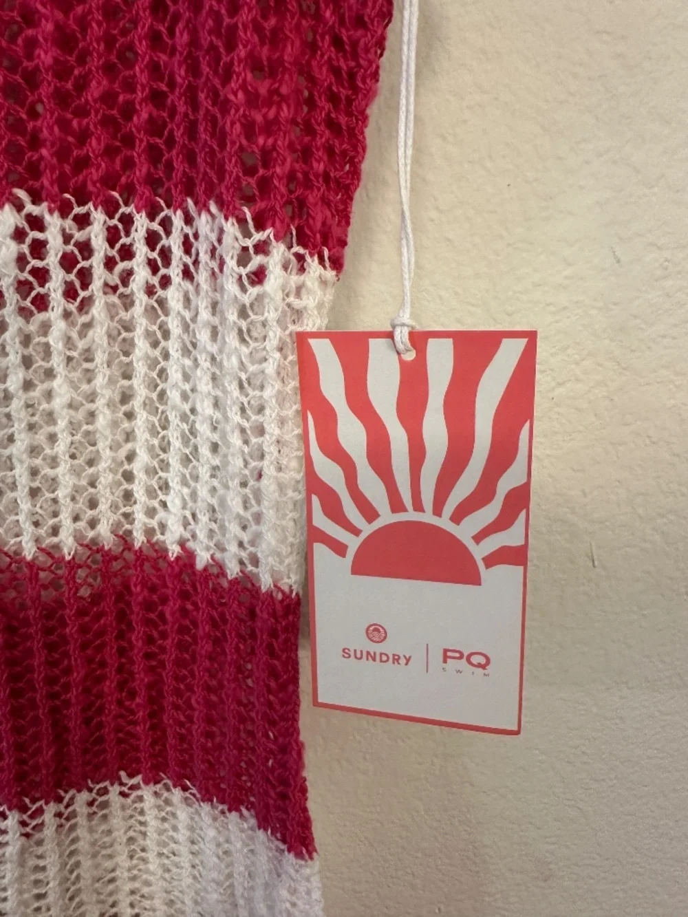 Sundry x PQ Swim Fuchsia Mesh Tank Sweater Dress NWT